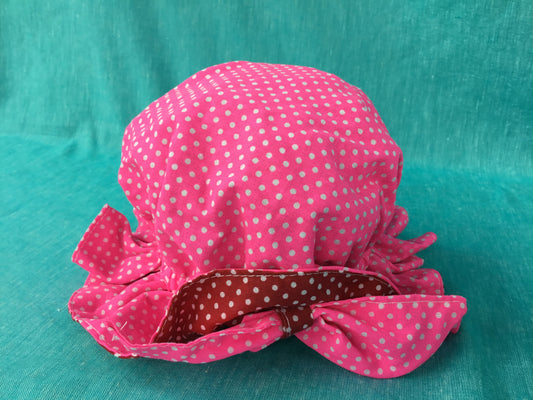 Baby sun hat - mop style with bow